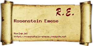Rosenstein Emese névjegykártya